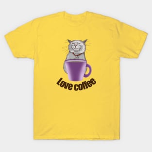 Love coffee Сat with a cup of coffee Coffee time T-Shirt